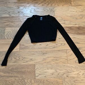 Victoria Sport  Black Mesh Workout Crop Top size Small